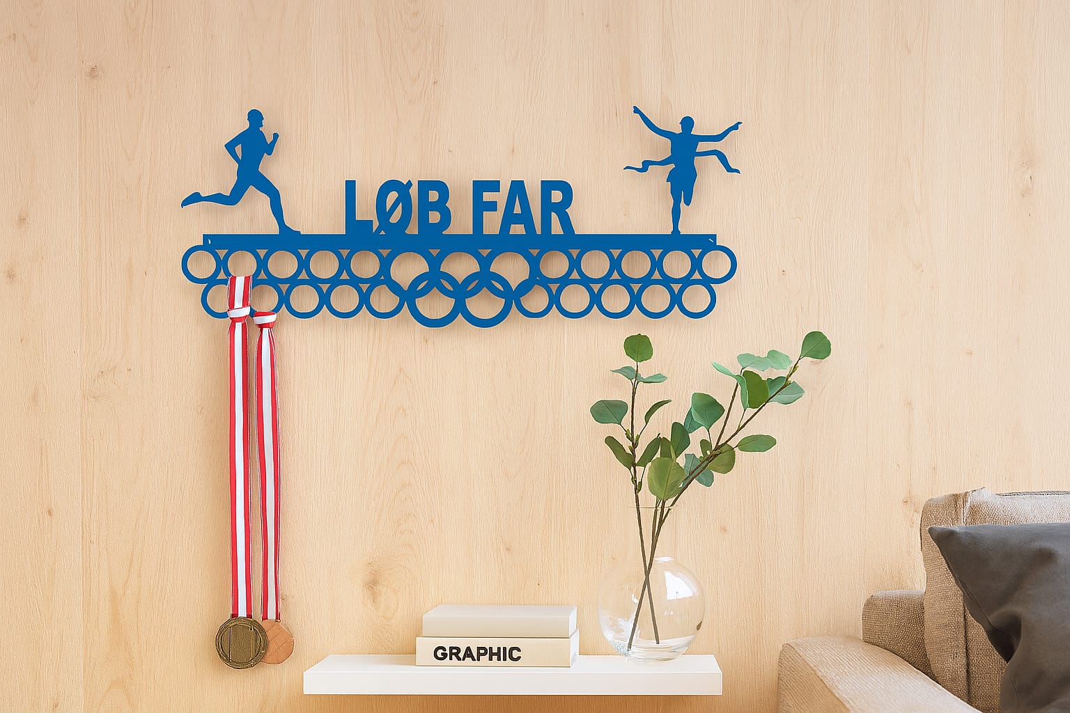 Medaljeholder - Løber Mand – Vælg selv design - Skovgaarden
